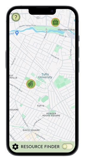 Haven harm reduction map view with resource cards
